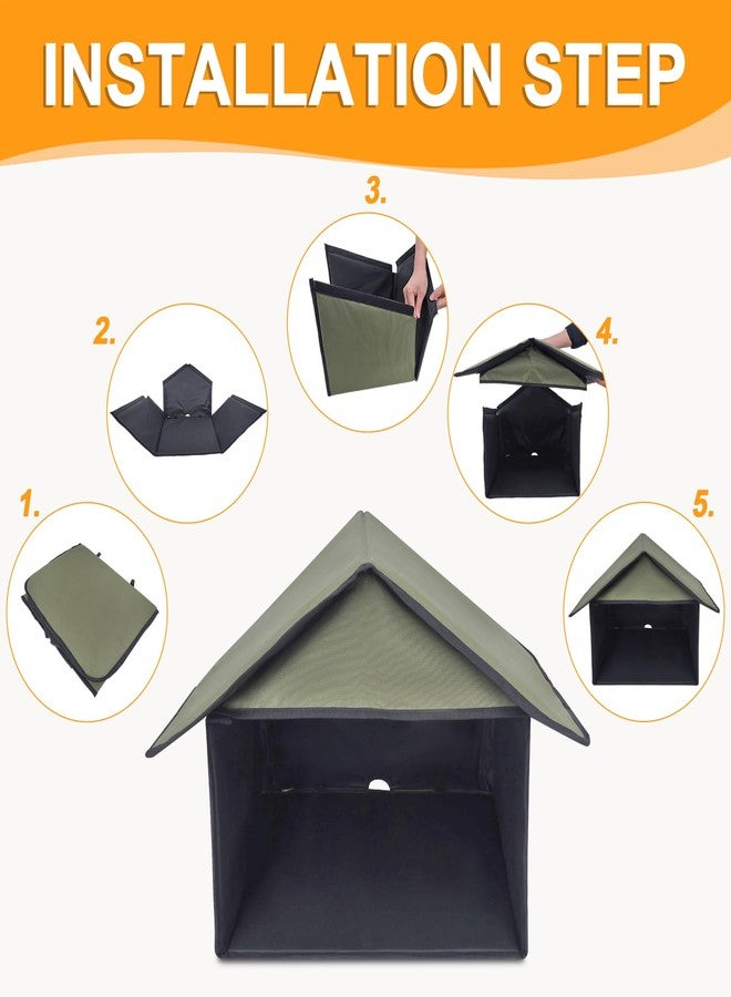 Soekoa Outdoor Cat Feeding Station, Stray Cat Shelter, Cat Shelter Outdoor for Food and Wate, Waterproof Pet Shelter for Cats Birds, Rabbits and Small Dog (Camouflage, 17 in) - Image 3